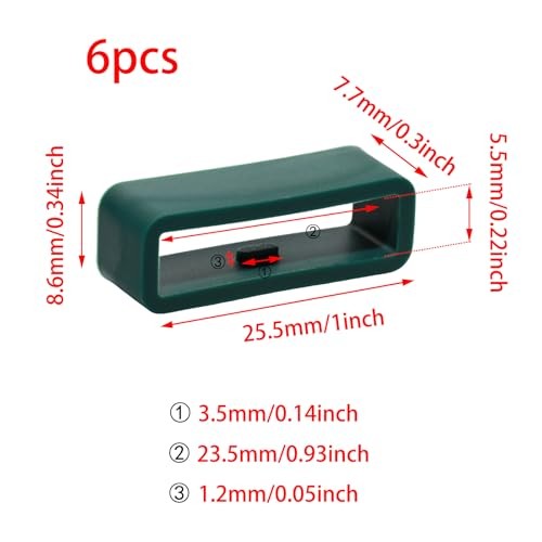 Watch Strap Holder Loop Replacement - Silicone Watch Band Loop Dark Green