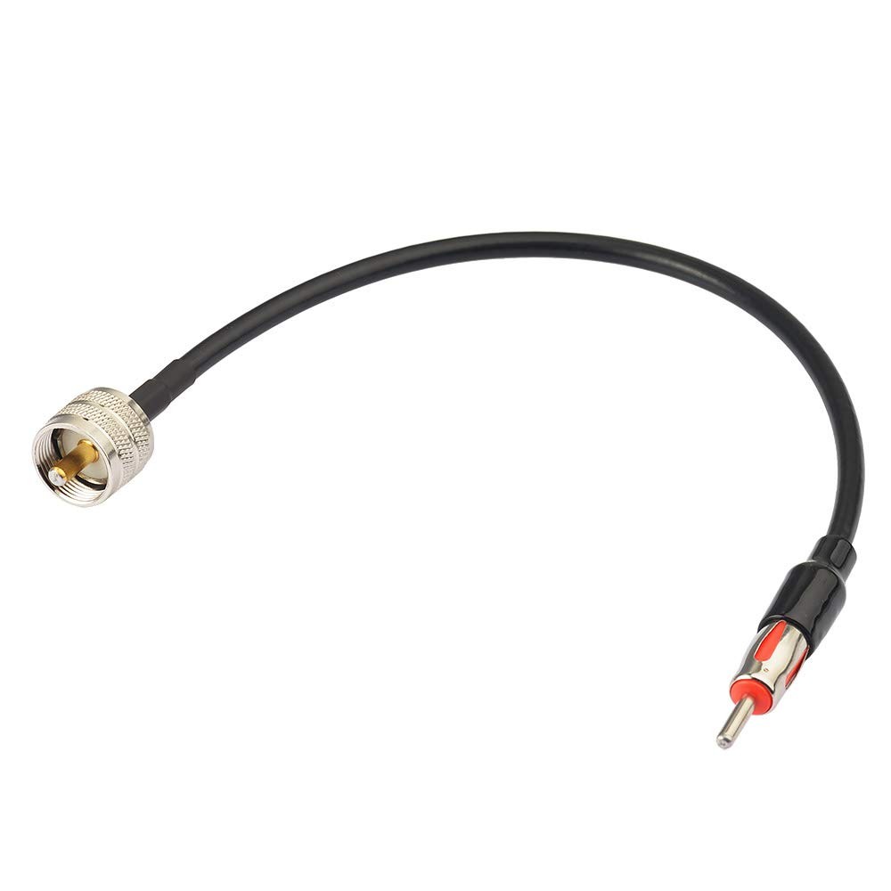 Eightwood PL259 UHF Male to DIN AM/FM 12 inches, pl259 din male 12in