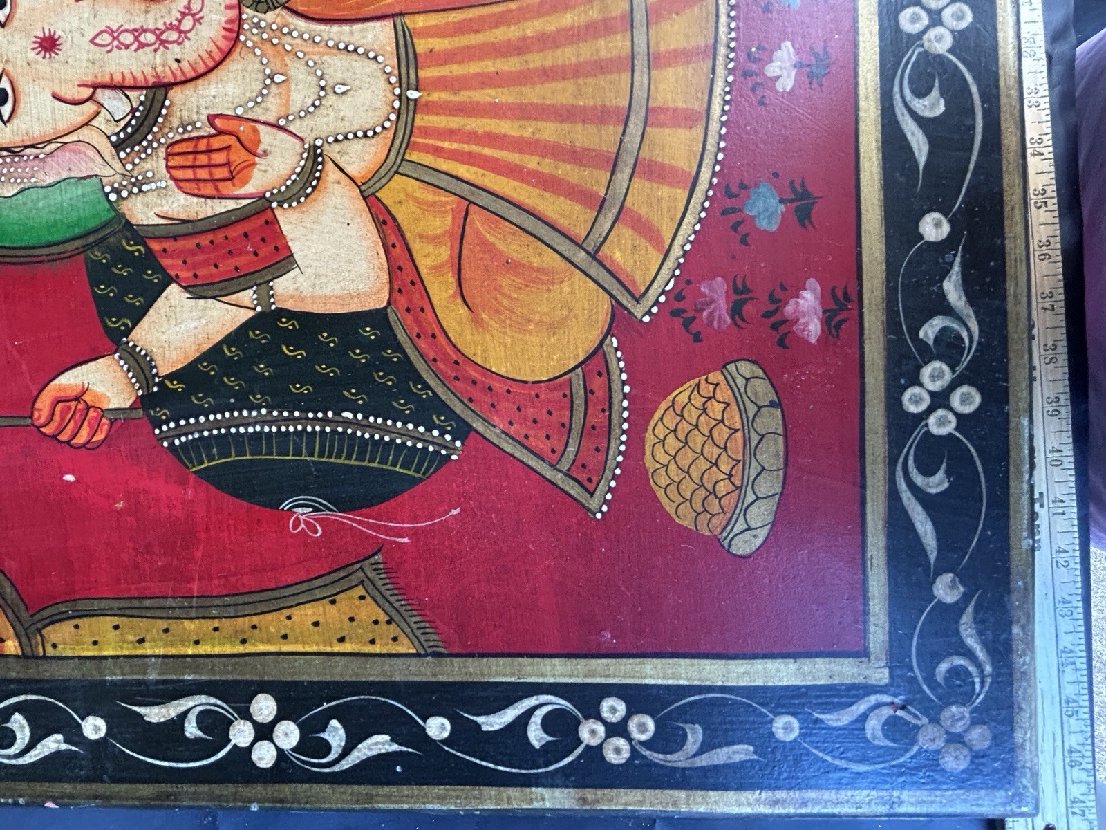Gorgeous Painted Ganesha Foot Stool/Ottoman Table