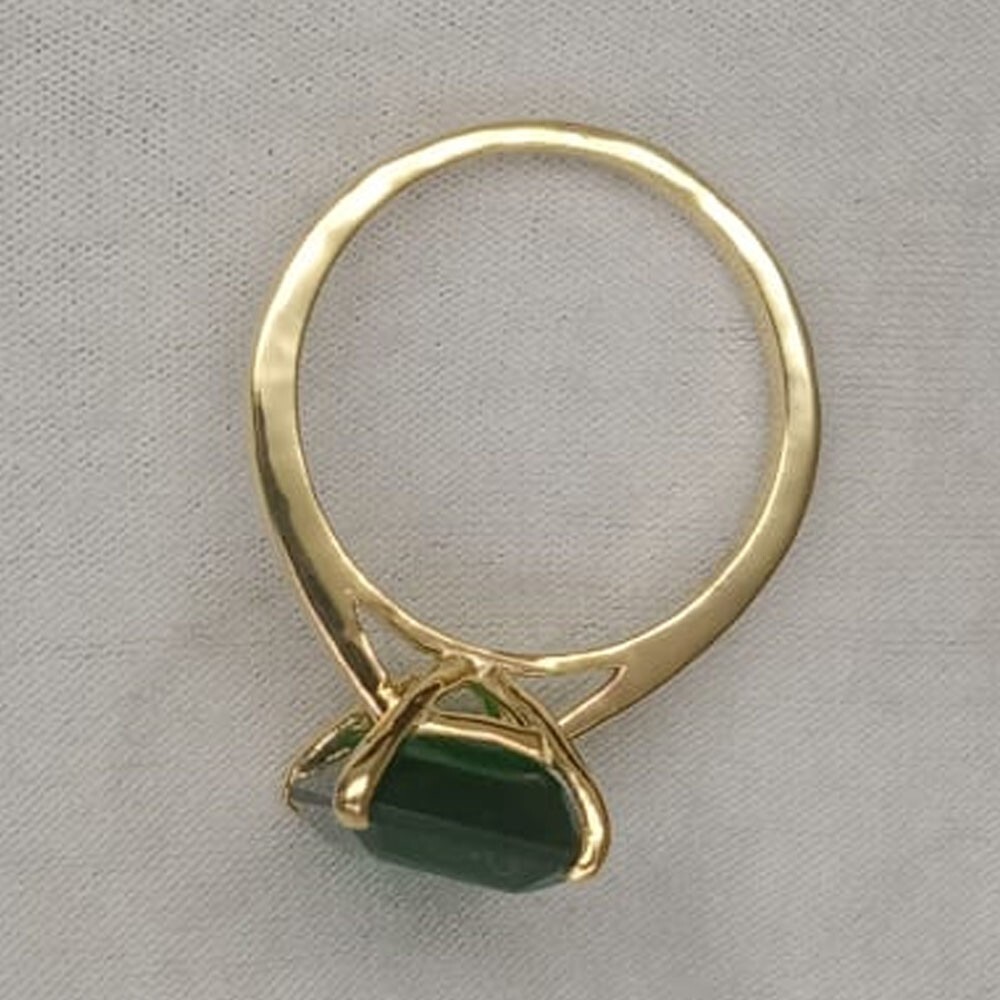 6.00Ct Emerald Natural Emerald & Diamond 100% 14k SOLID Yellow Gold Wedding Ring
