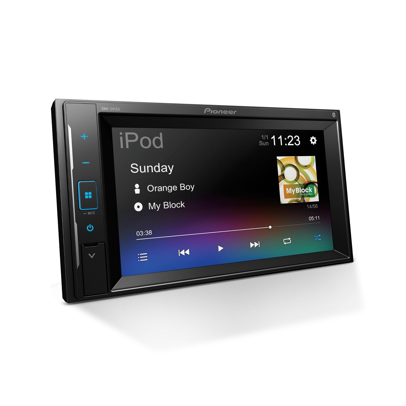 Pioneer DMH-241EX 6.2" Resistive Touchscreen, Double Din – Bluetooth, Black