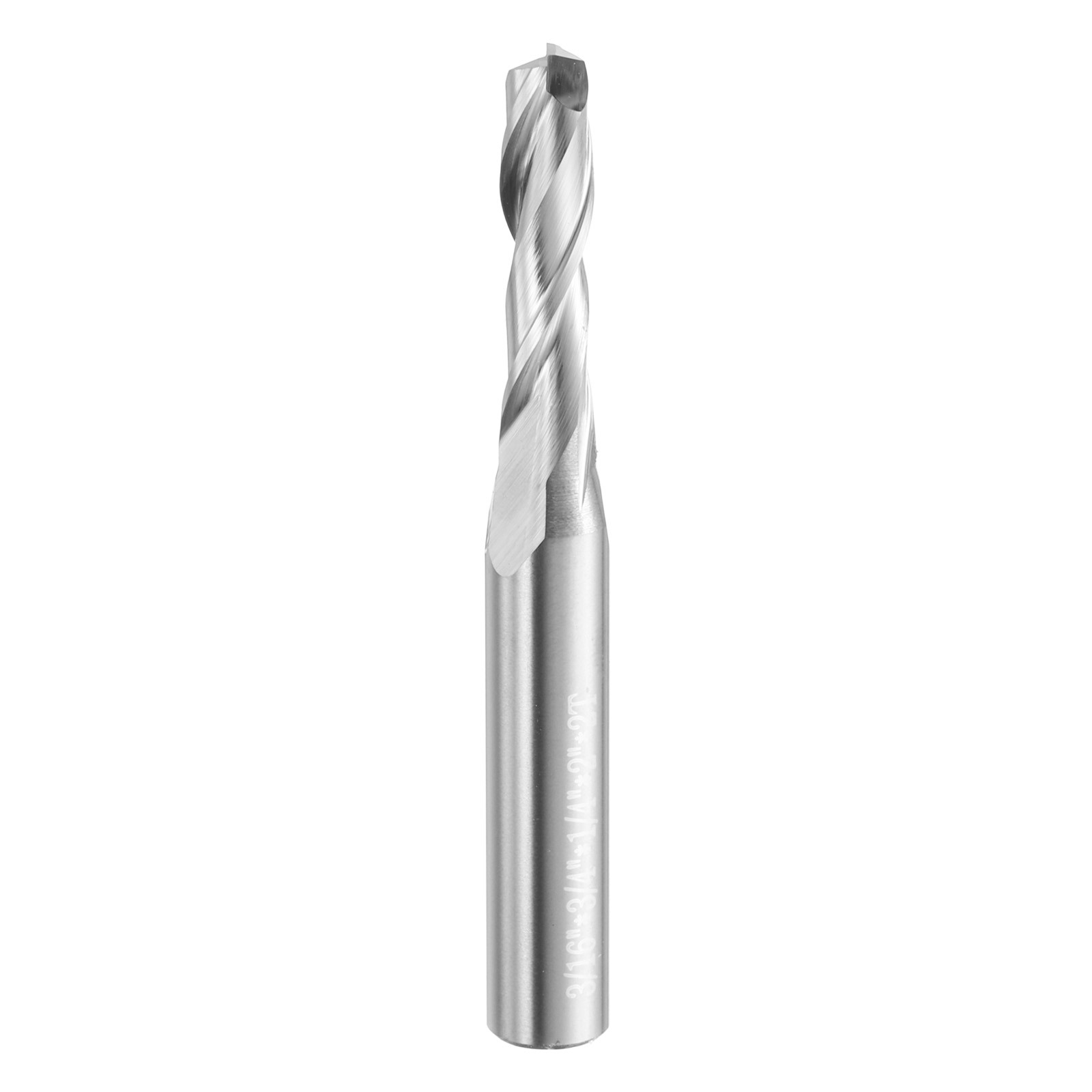 Spiral Router Bit 1/4"x3/16"x3/4"x2" 2 Flutes 30 Degree Helix HRC44-46