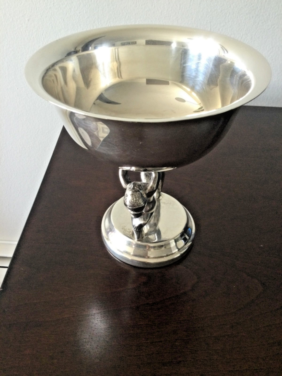 Vintage 1958 Lehman Bros Silver Plated Pedestal Cupids Compote Dish