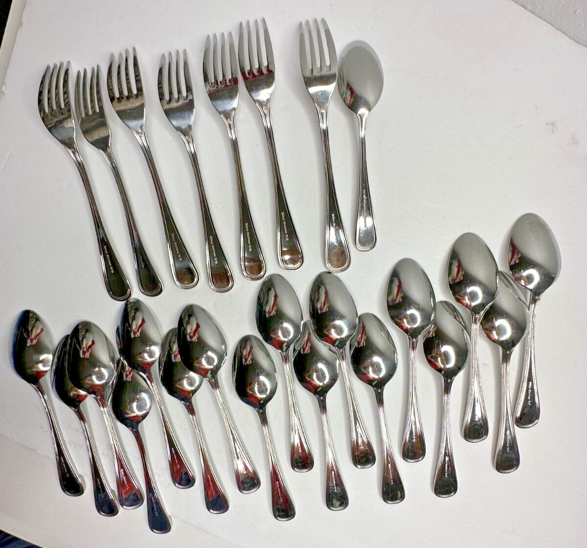 Winco Shangri-La Glossy Stainless Flatware Replacement 25 Pc fork Spoon Knife