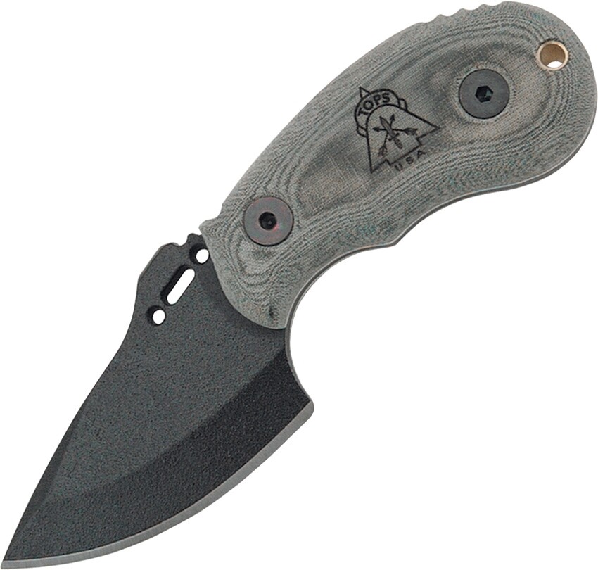 TOPS Wolf Pup Fixed Knife 2.25" 1095 High Carbon Steel Full Blade Micarta Handle