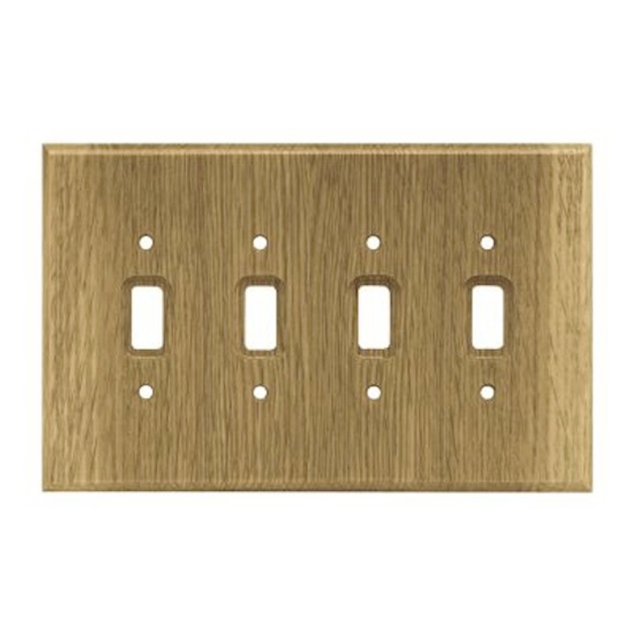 (5 Pack) Quad Switch Oak Wood Wall Plate