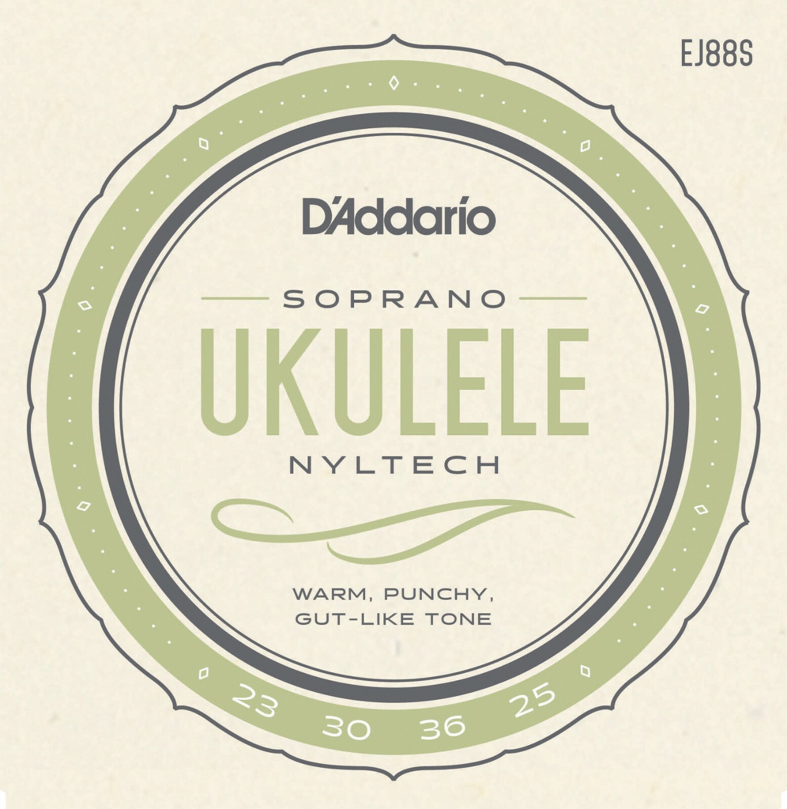 D'Addario EJ88S Nyltech Ukulele Soprano Uke G-C-E-A tuning