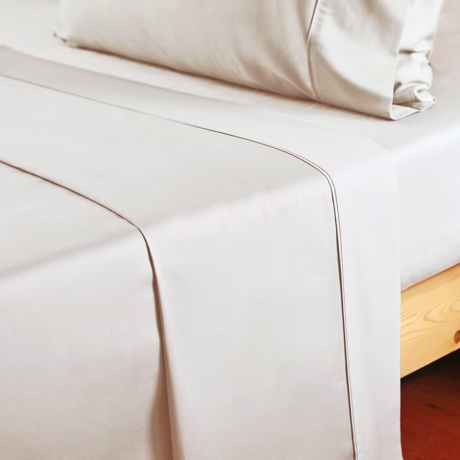 2-Pack Full Flat Sheet 600 Thread Count 100% Egyptian Cotton Beige