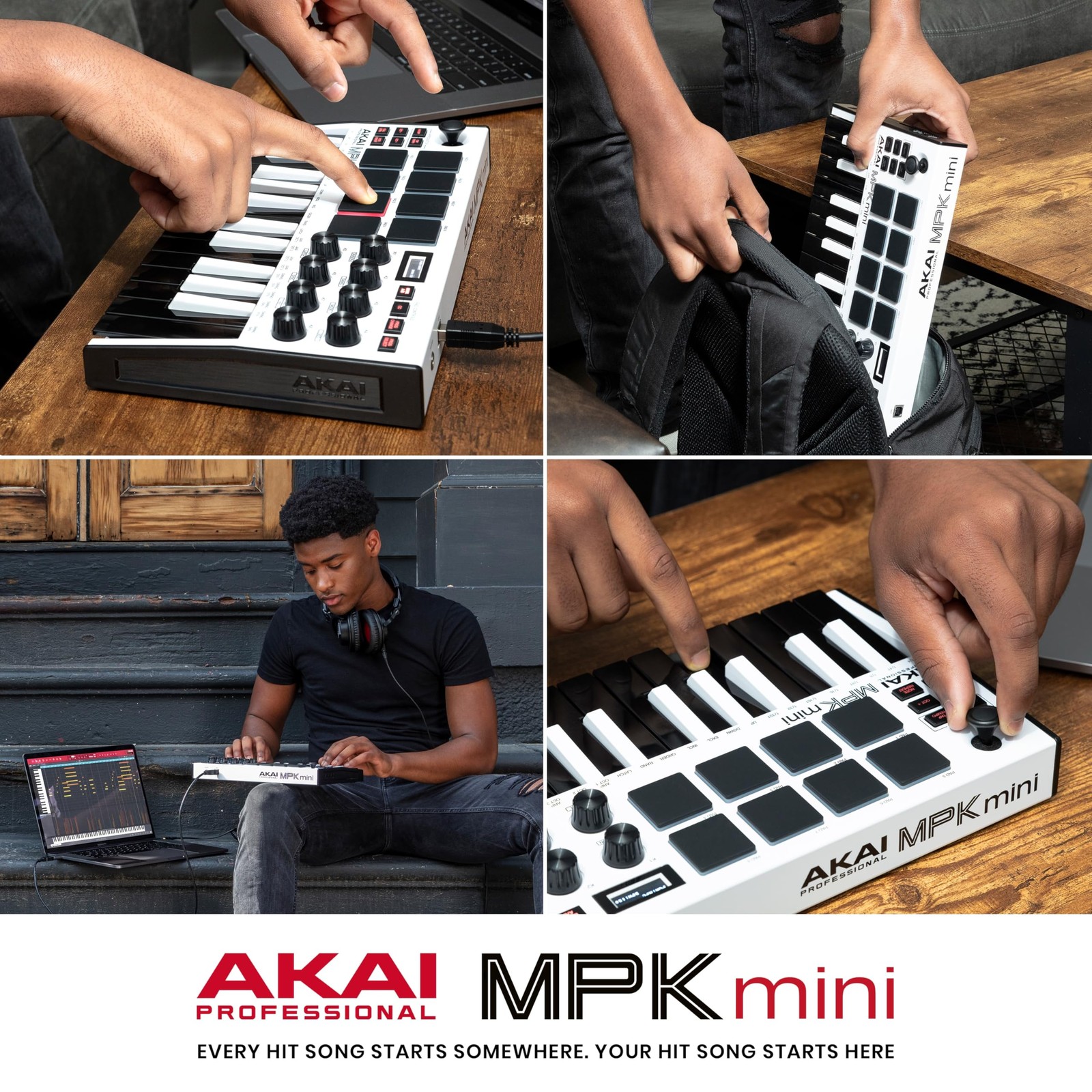 MPK Mini MK3 USB MIDI Keyboard: 25 Keys, 8 Pads, 8 Knobs, Software, NKS Integ...
