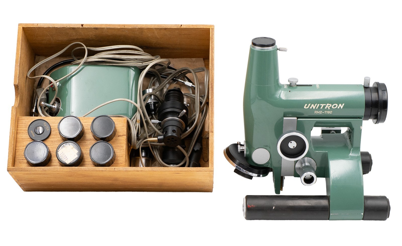 Unitron RM2-1192 Rollscope Roll Scope Metallurgical Microscope w/ wooden case