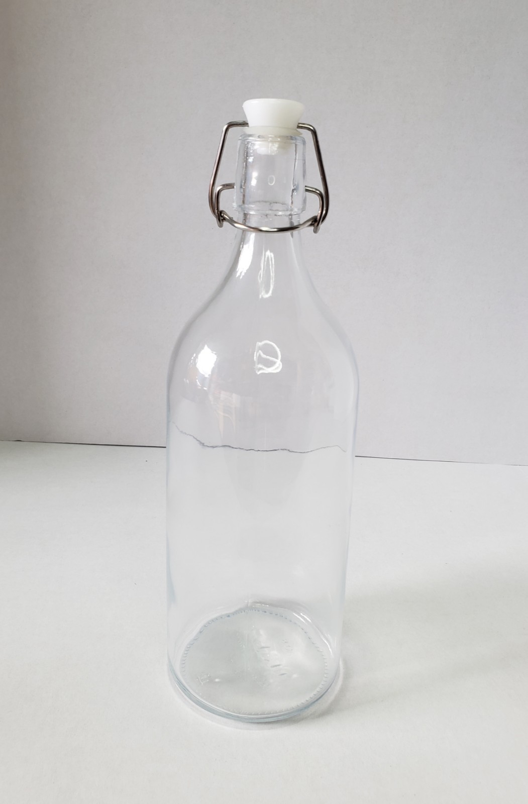 IKEA #15234 Swing Top Covered Bottle Clear Glass 11” Tall