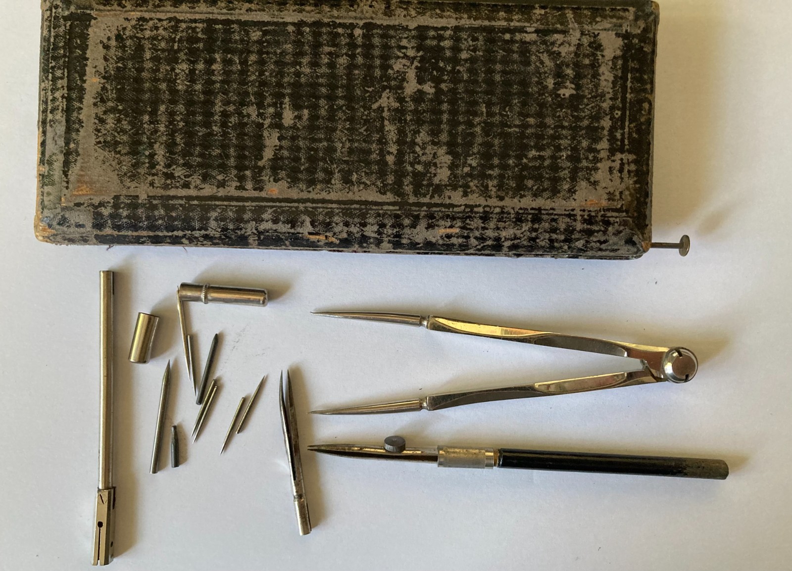 VINTAGE TECHNICAL DRAWING SET ARCHITECT ENGINEER DRAUGHTSMAN GEOMETRY No COMPASS