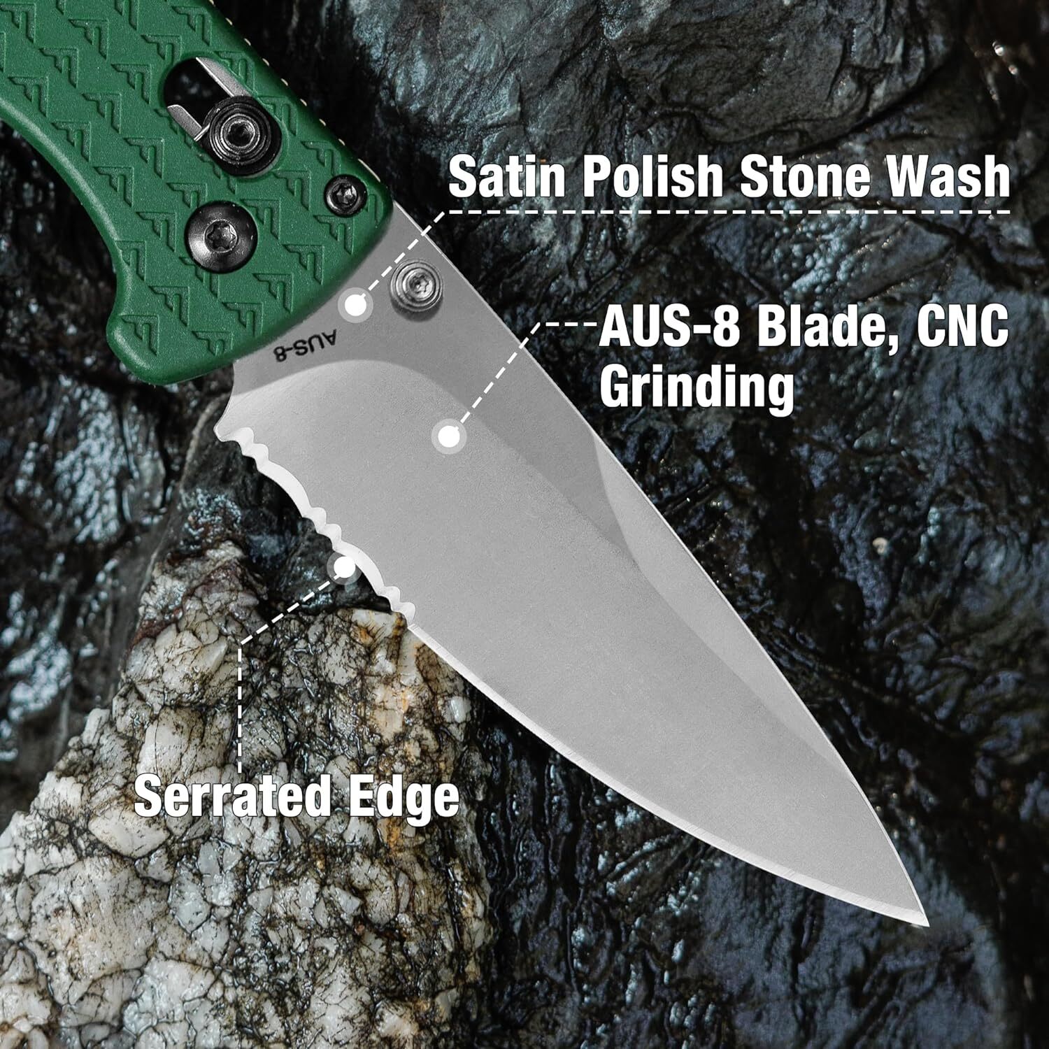 FLISSA 4.5"Folding Pocket Knife Lightweight EDC Pocket Knife with Axis Lock
