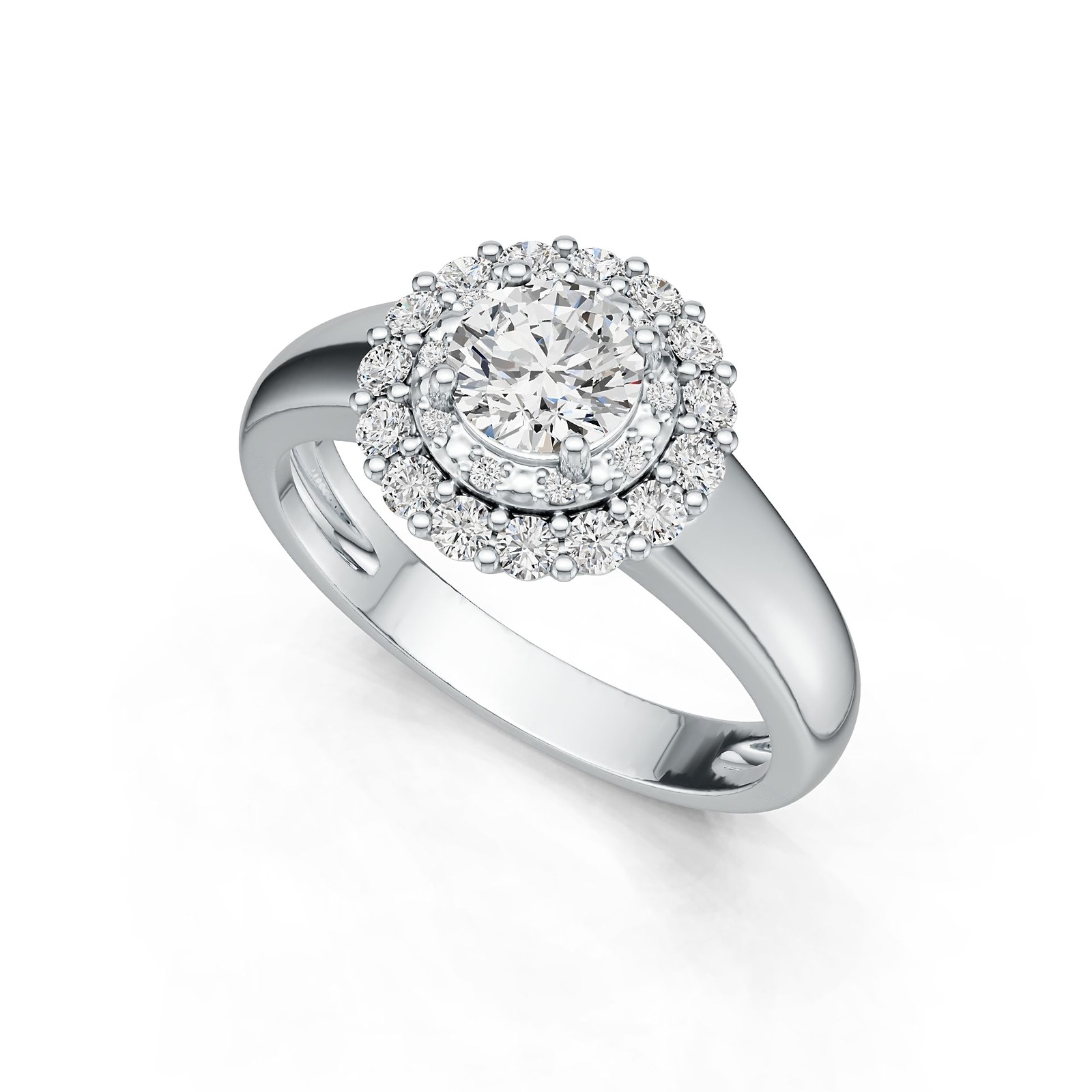 Sterling Silver Semi Mount Ring Setting Round RD 6x6mm Engagement Ring Halo