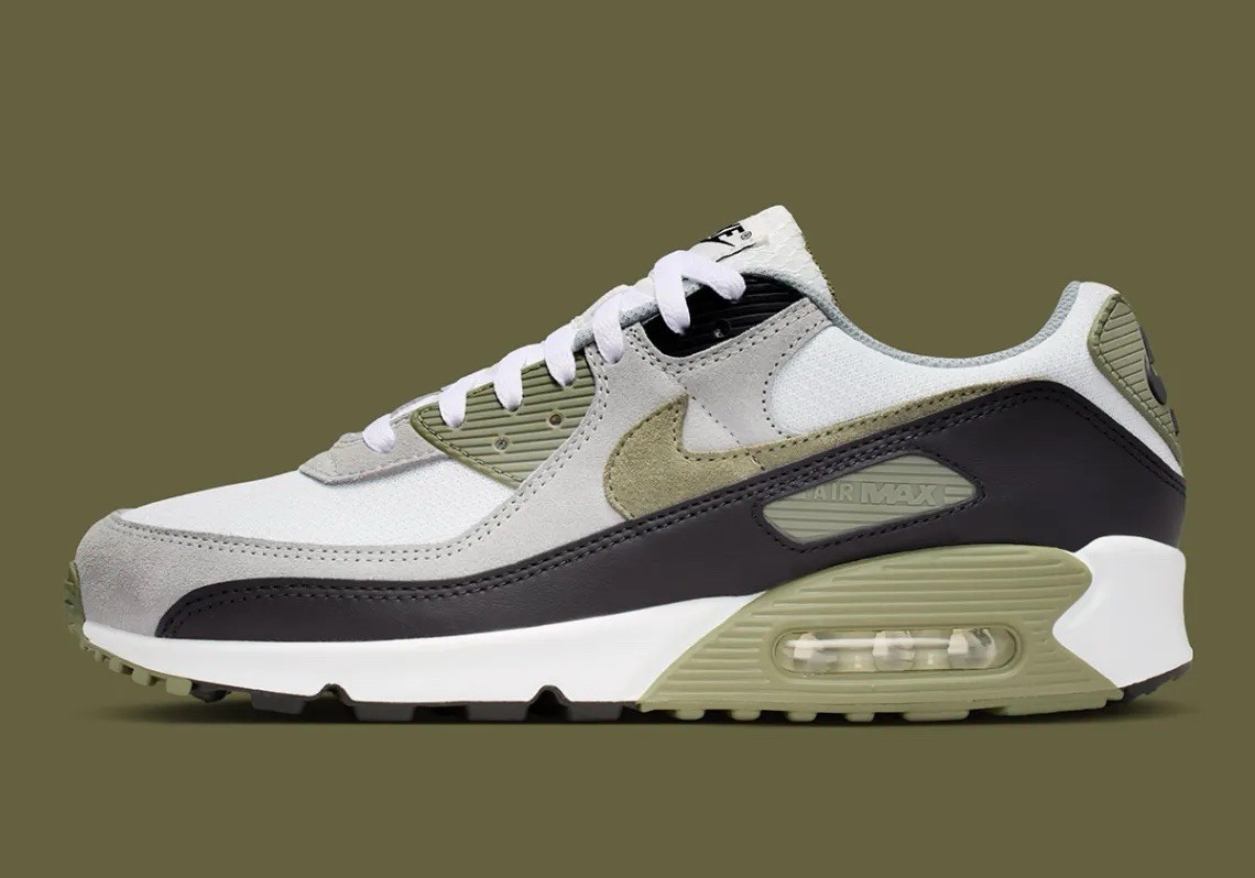 Nike Air Max 90 Silver Sage Green White Running Sneakers DM0029-121 Men's Sizes