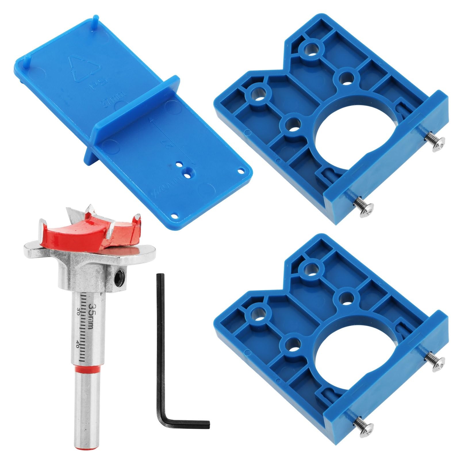 Concealed Hinge Jig Set with 35mm Forstner Bit, Door Drill