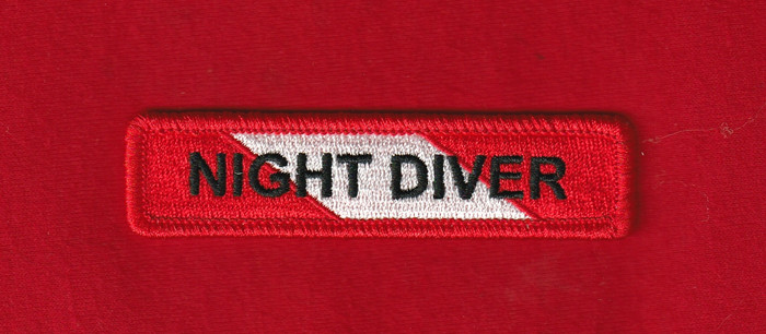 NIGHT DIVER Chevron Rocker SCUBA Diving Certification Patch Full Embroidery USA