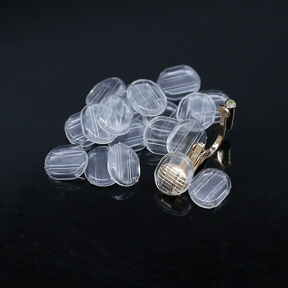 US 50 Pack Clear Comfort Cushion Pads for Clip on Earrings Non Pierced Ears