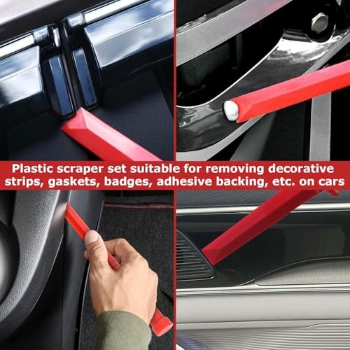 Set of 4 Plastic Chisel Scrapers - Auto Paint Remover Tool Kit