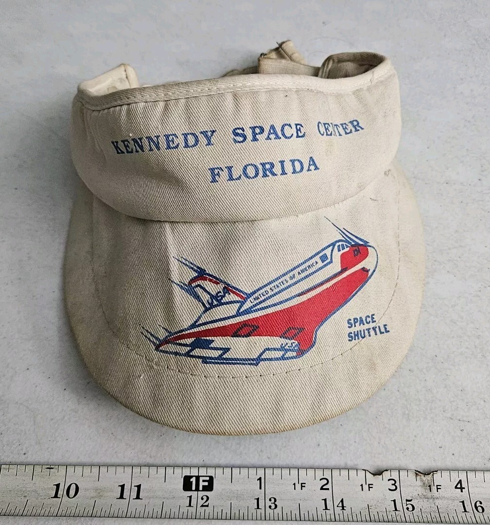 Vintage Kennedy Space Center Florida Space Shuttle NASA? Advertising Visor Hat