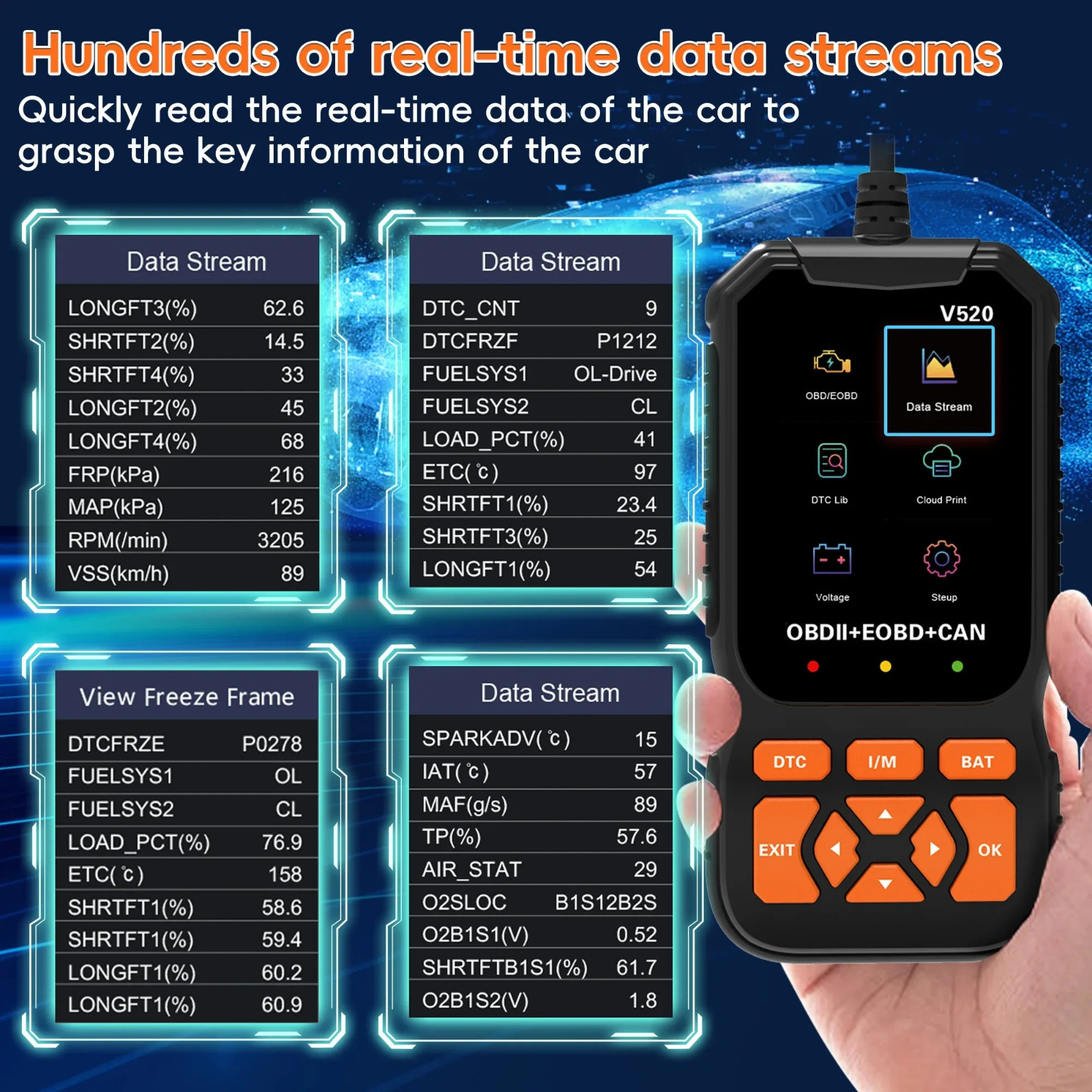 Automotive OBD2 Car Scanner Diagnostic Tool Auto Fault Code Reader Check Engine
