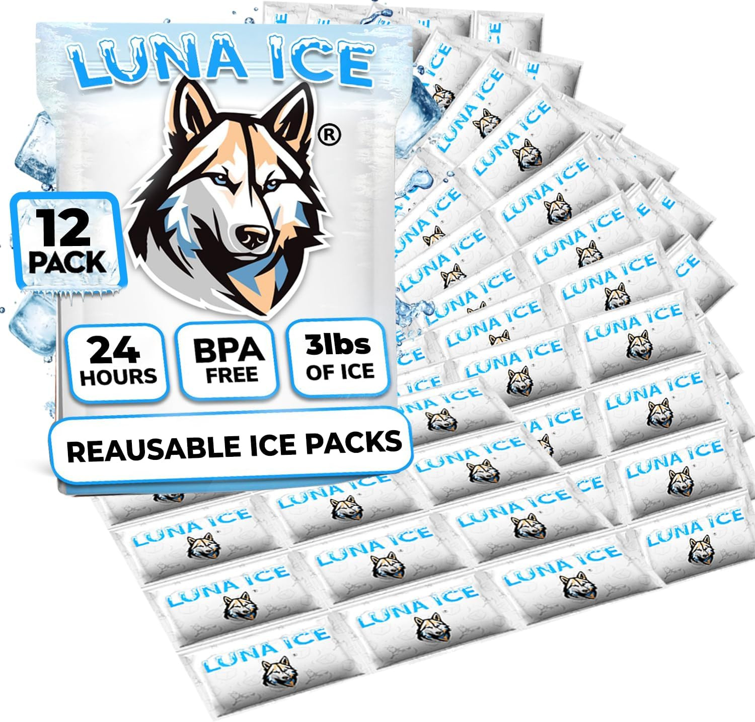 Reusable Ice Packs 12 Pack Long Lasting 24+ Hr Gel Packs For Shipping Food