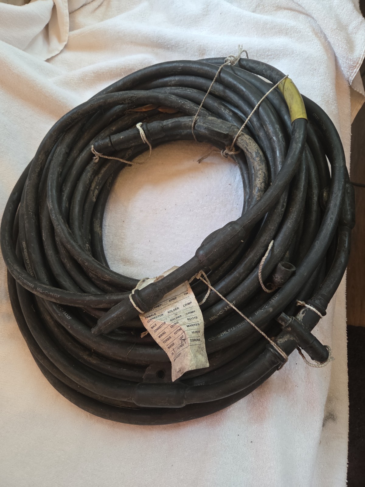 Military Spec Power Cable, 100', 2-pin, NATO, Tactical Extension Cord. NOS