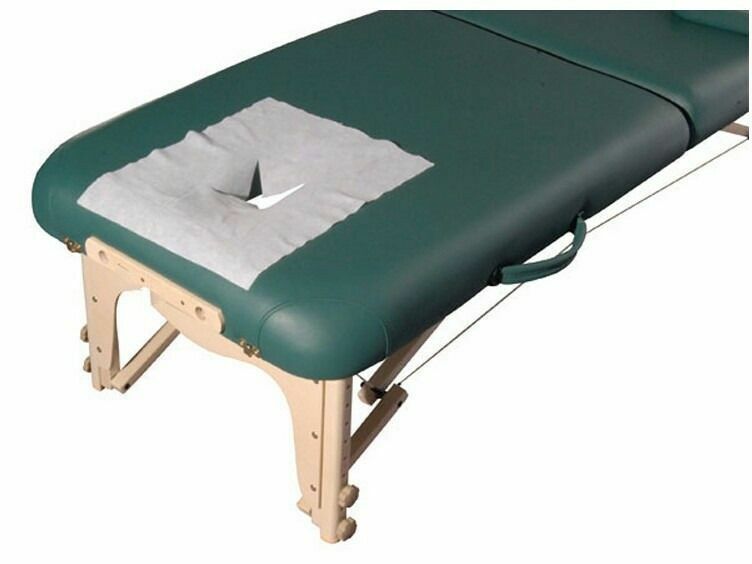 100pcs Disposable White Spunlace Soft Face hole Rest Cover For Spa Massage table