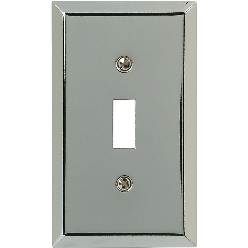 Amerelle 161T Wallplate, 4-15/16 in L, 2-7/8 in W, 1-Gang, Polished Chrome, Stee