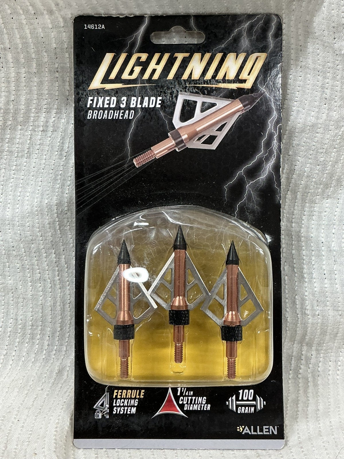 Allen Lightning Broadheads Fixed 3 Blade 100 GR 1 1/4” - FREE SHIPPING