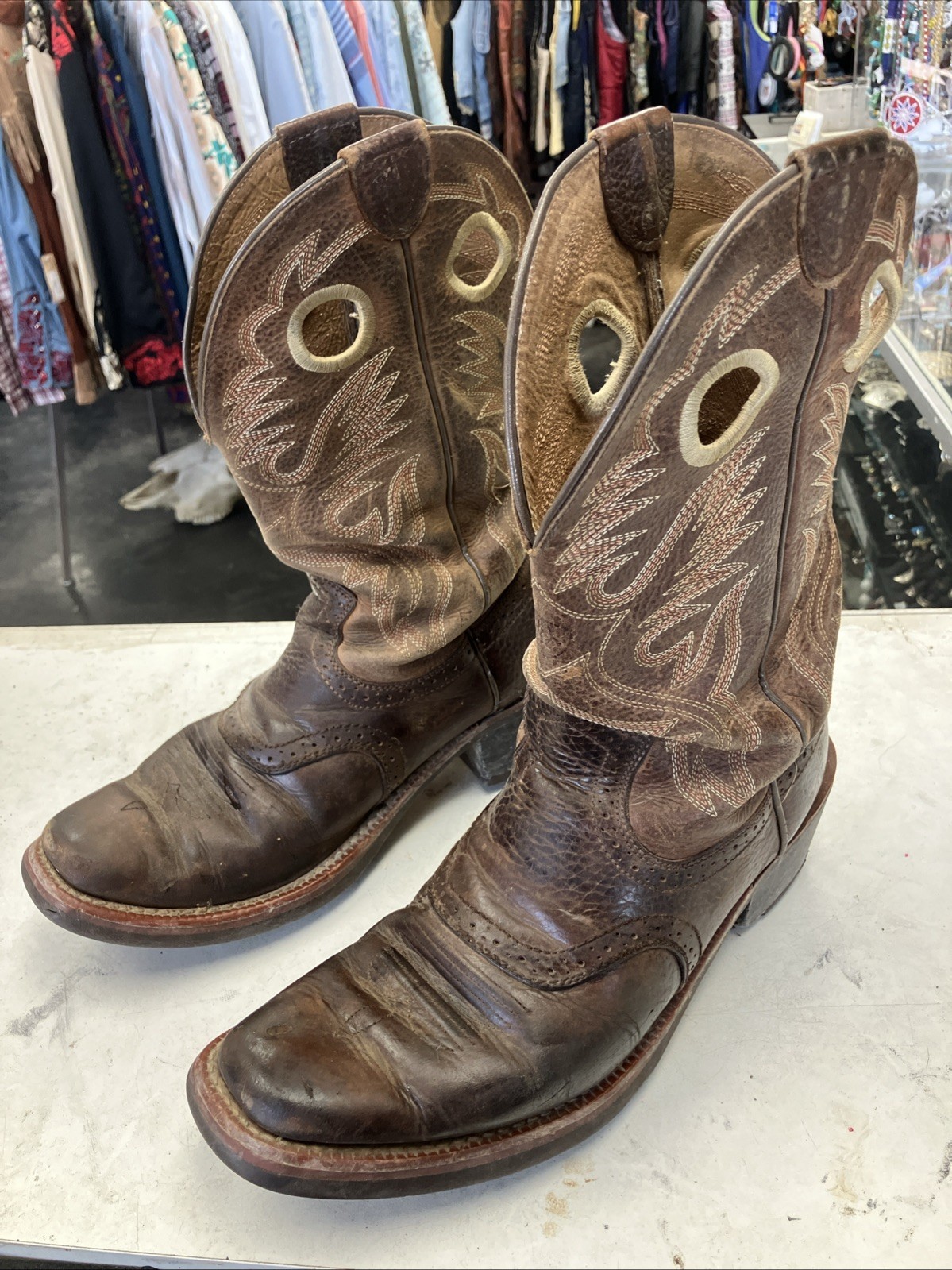 Ariat 10002230 Heritage Roughstock Buckaroo Cowboy Boots Square Toe Mens 9.5 EE