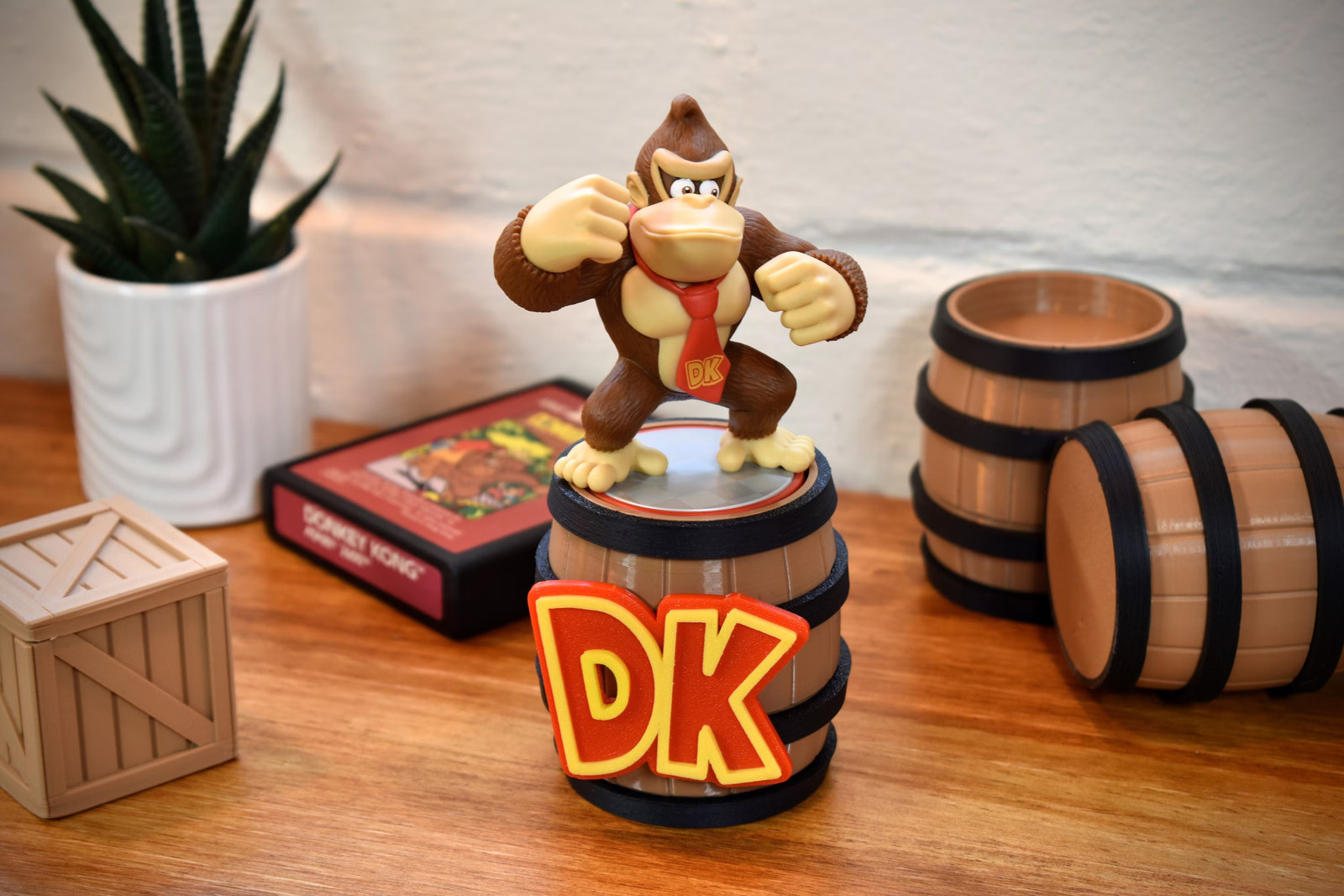 Custom Donkey Kong Inspired Amiibo Display Stand - Logo on Front and Back - 3...