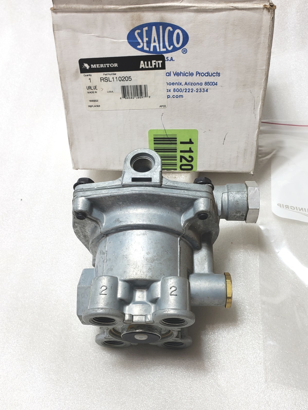 Sealco 110205  Meritor RSL110205 Air Brake Relay Valve , Charging Style,4  Ports