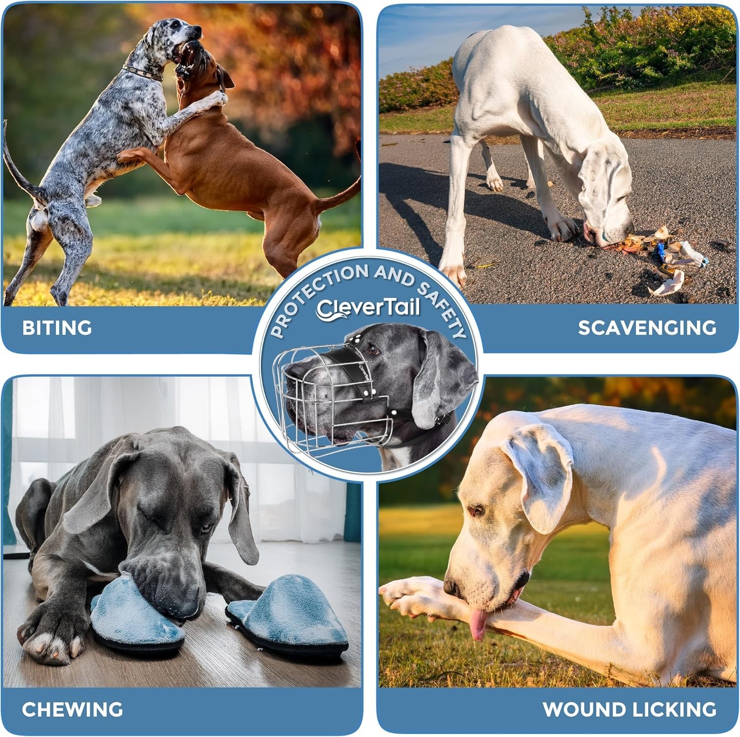 Extra Large Dog Muzzle for Great Dane – Cage Muzzles for Barking and Prevent ...
