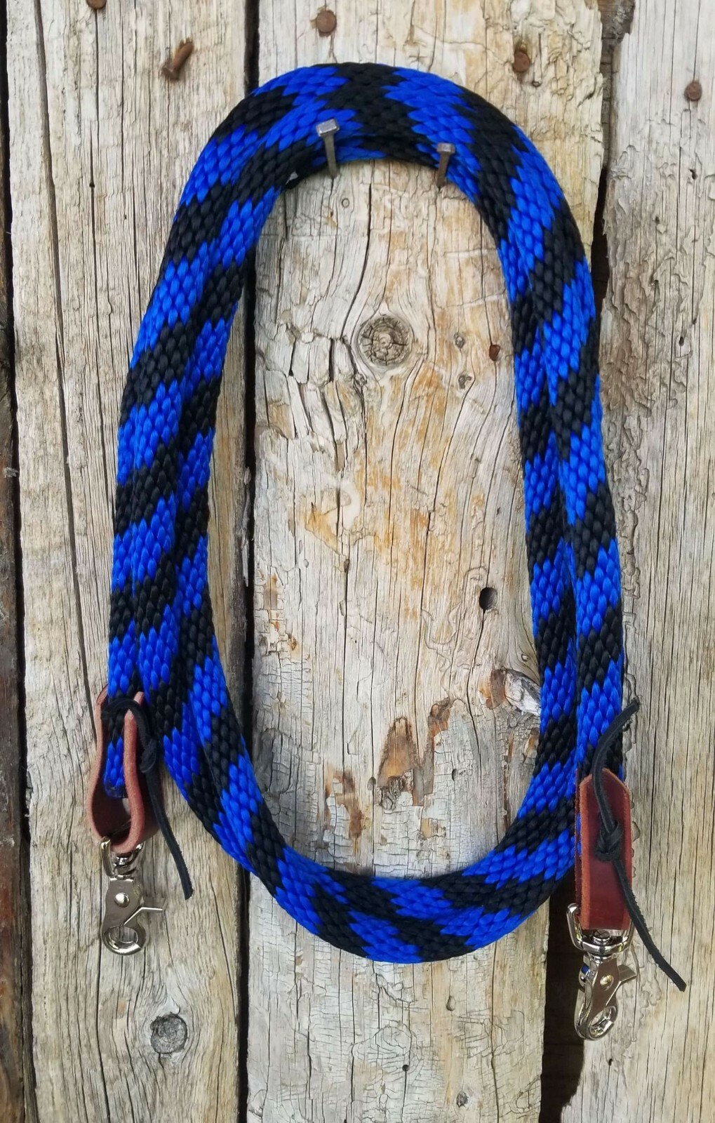 6' - 9'  Reins Loop Rope Roping Rein Barrel Race Pony Single Trail black blue