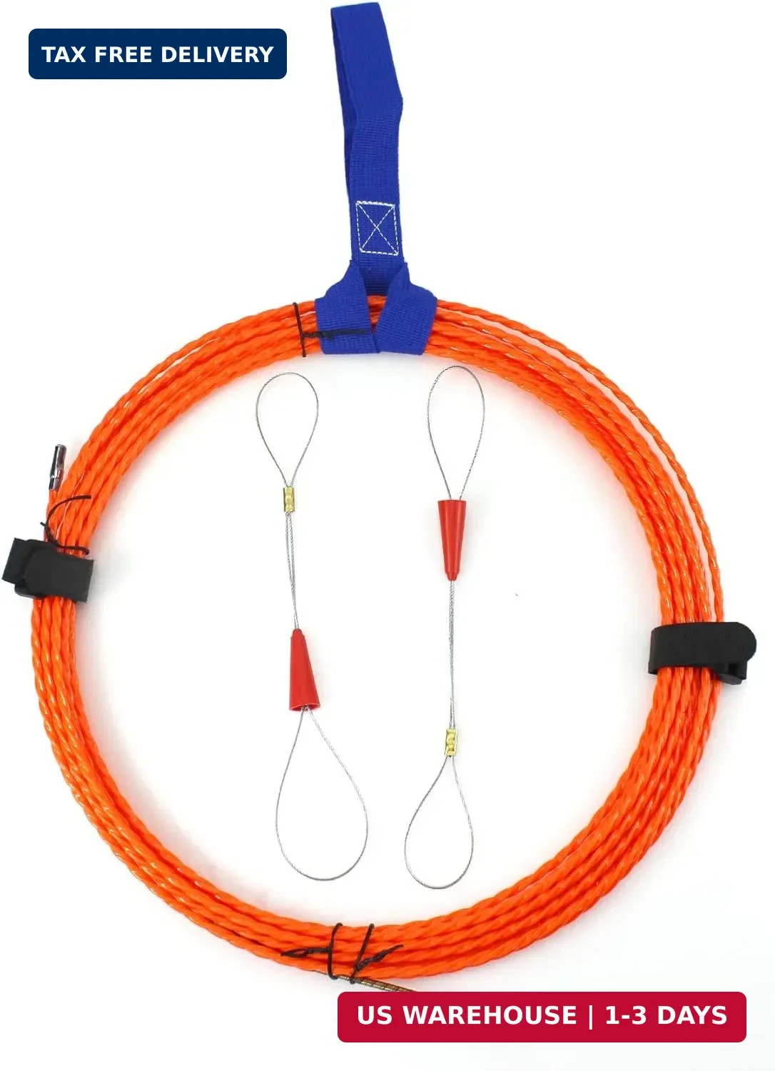 Amonk Fish Tape Wire Puller Kit 32.8FT/10M Cable Puller Kit Fastener Tool PET El