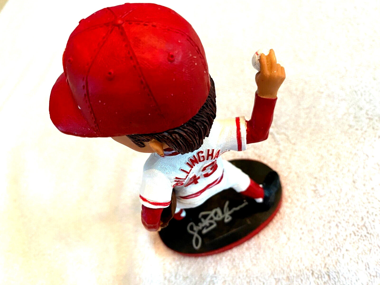 JACK BILLINGHAM Signed Reds Baseball Bobblehead -JSA Authenticated