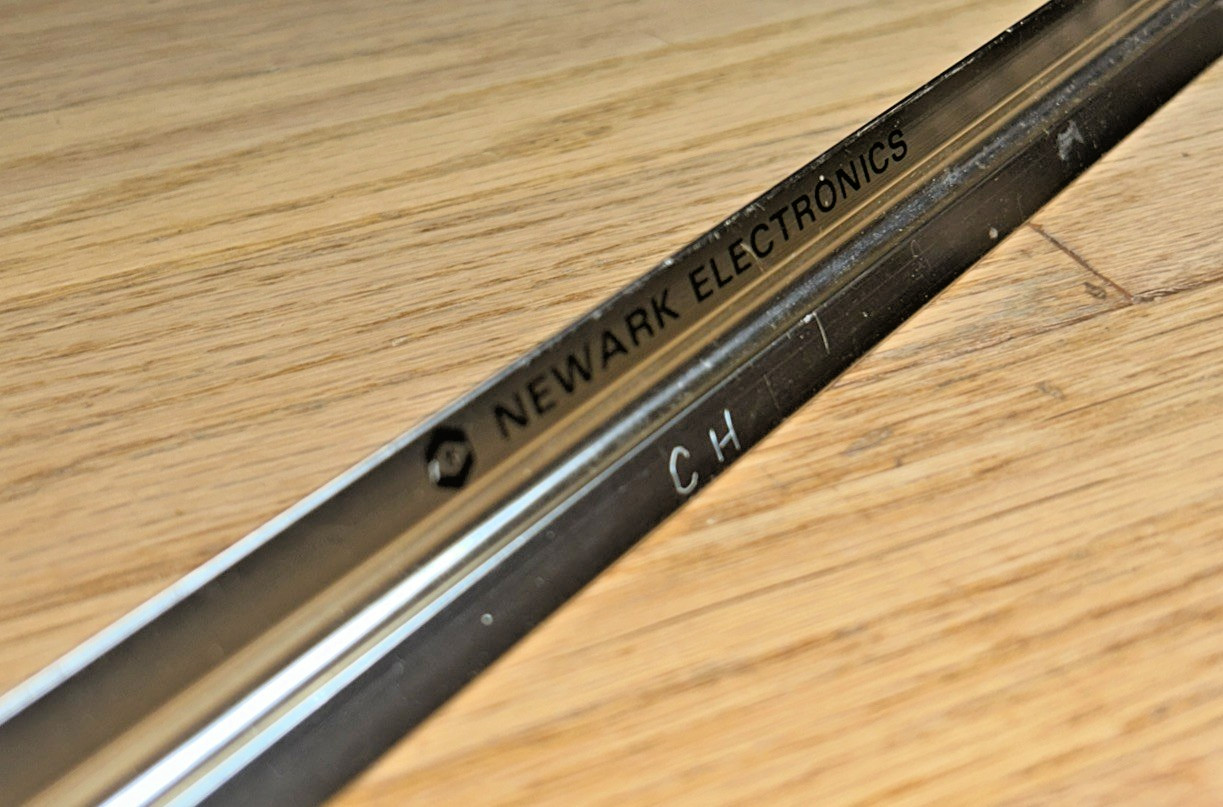 Vintage NEWARK ELECTRONICS / RCA Solid State BRASS Architectural Triangle Ruler