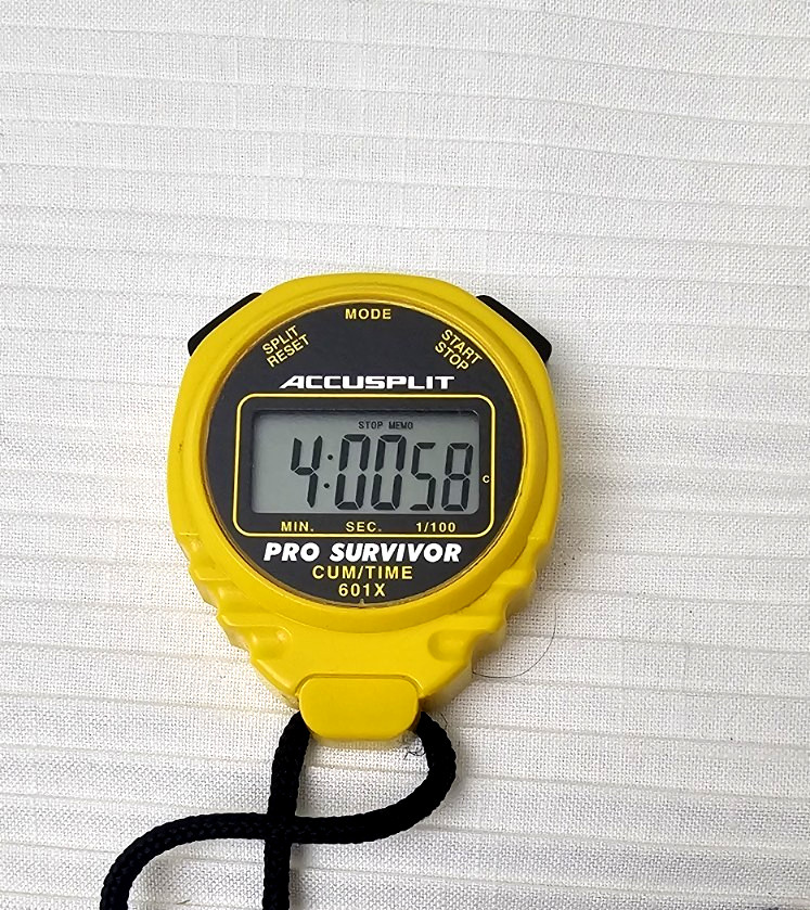 Accusplit Pro Survivor 601X Stopwatch Yellow Vintage Digital Chronograph Timer M