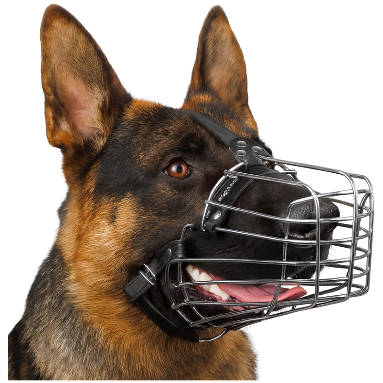 Adjustable Metal Basket Muzzle for Large Dogs