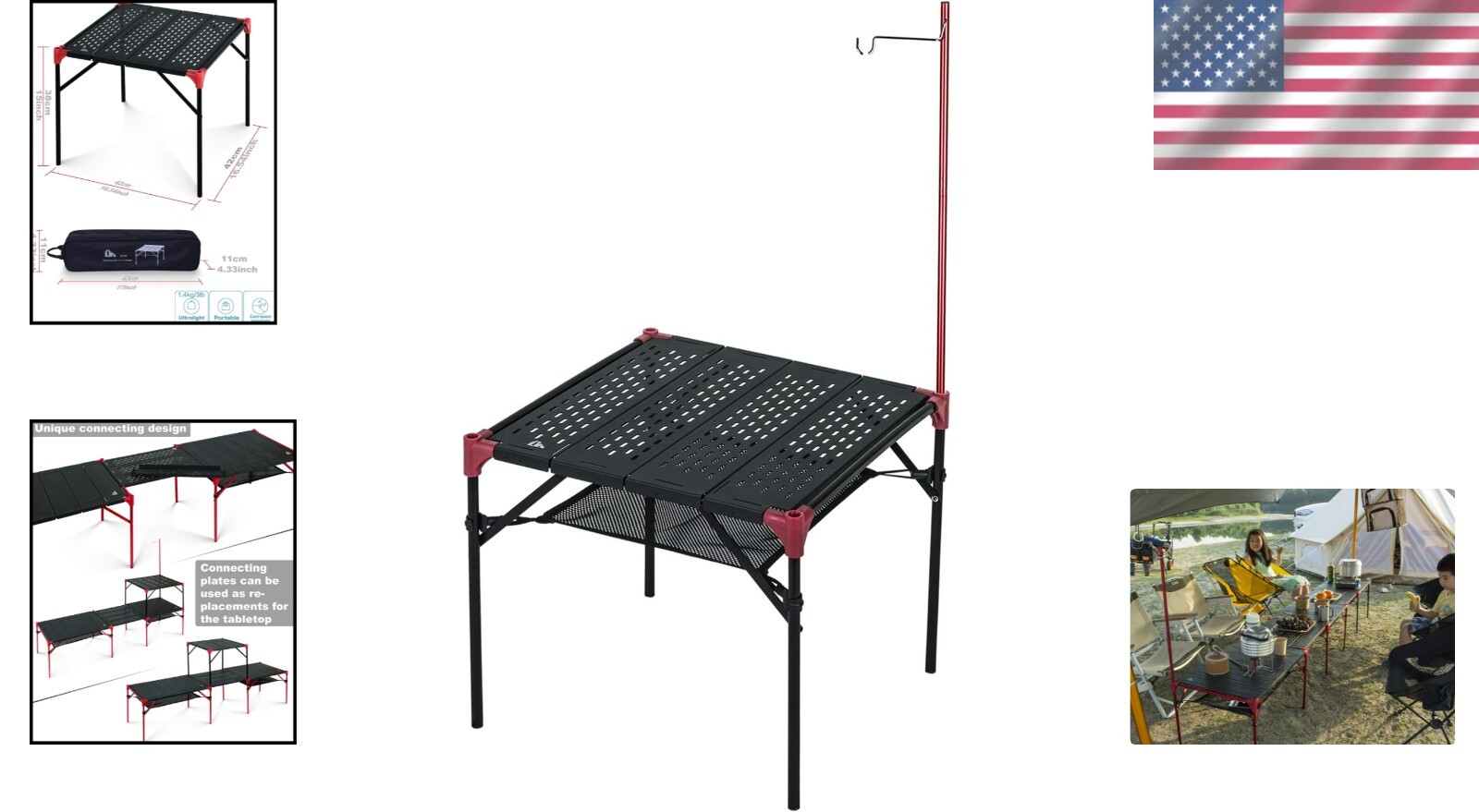 Large Tabletop Folding Table - Compact Aluminum Design for Beach & BBQ Parties