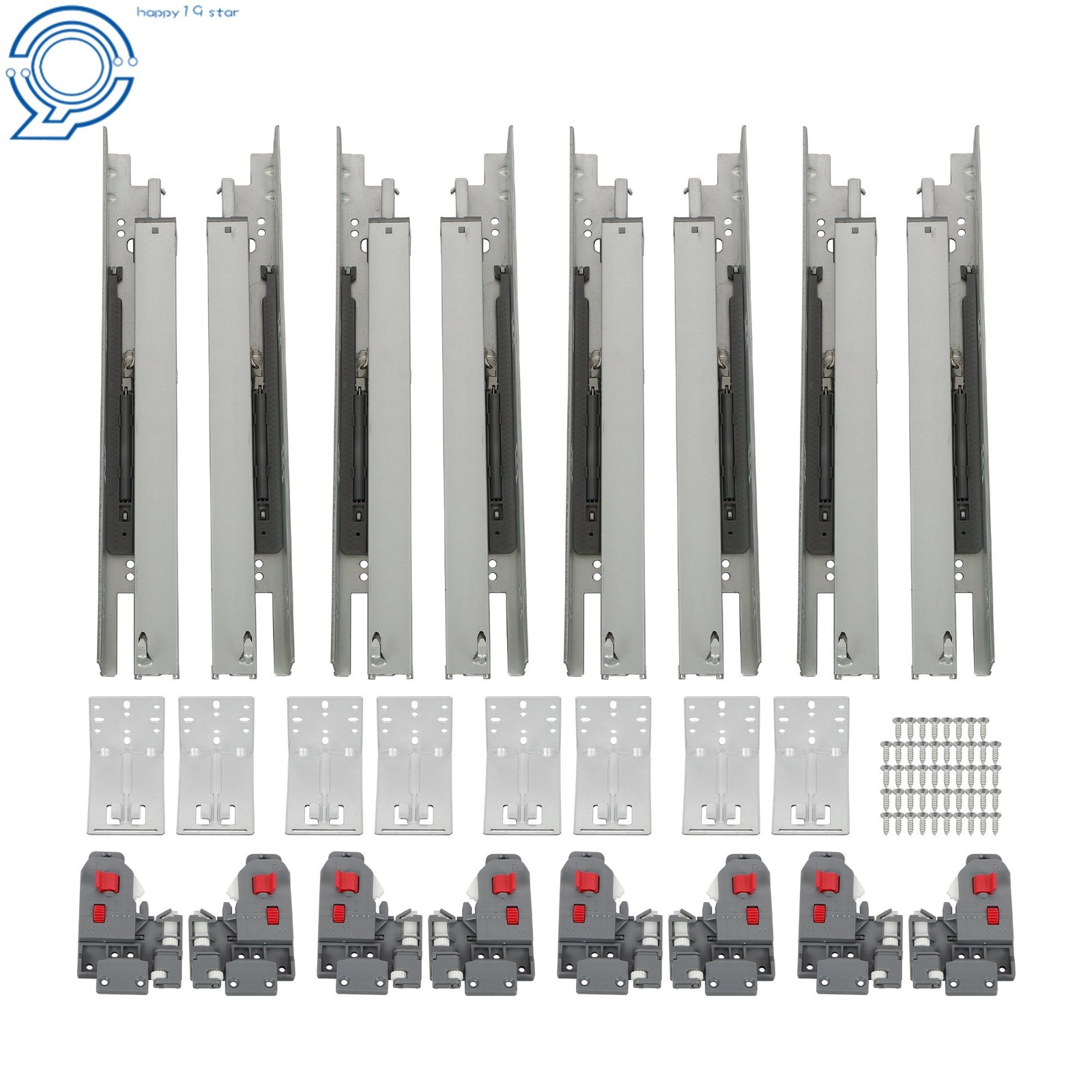 15" Undermount Drawer Slides w/ Soft Close & Full Extension, 100LB,3D Adjustable