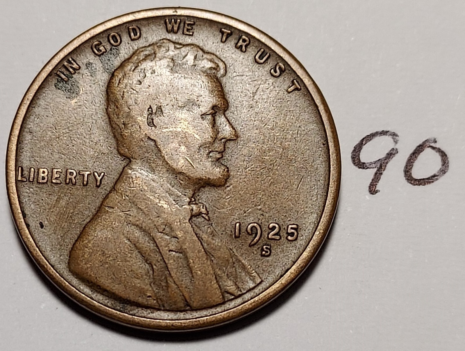 1925-S Lincoln Wheat Cent  Fine    #90