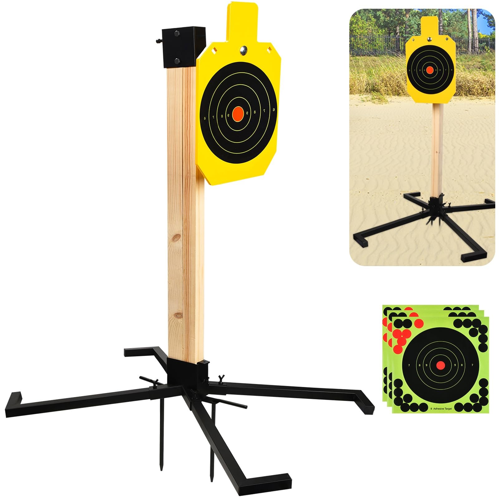 GADFISH 7" x 12" AR500 Steel Target, 3/8 Inch x 12", Neon Yellow Color