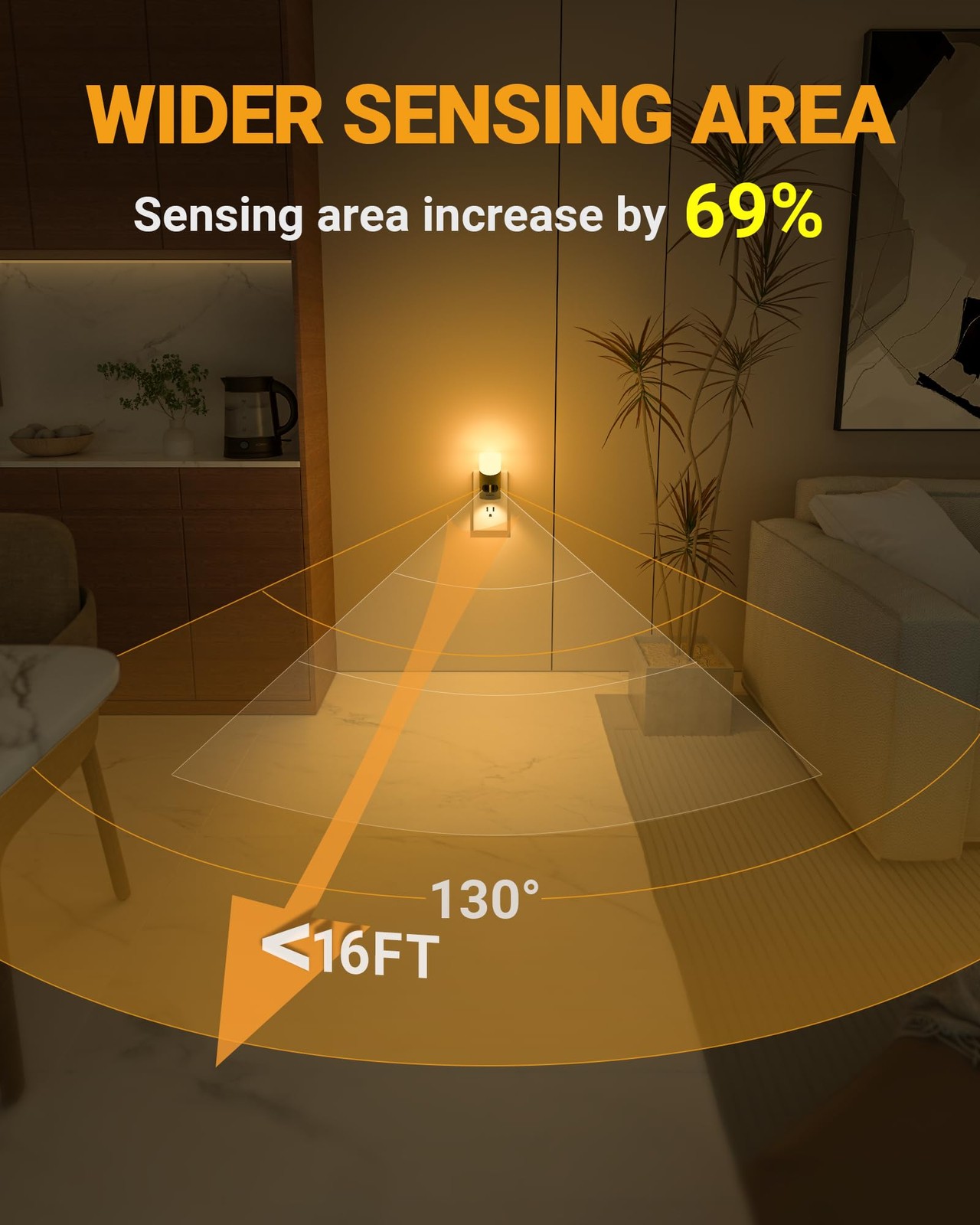 Lyridz LED Night Lights Plug into Wall with Motion Sensor, 1-150LM Dimmable P...