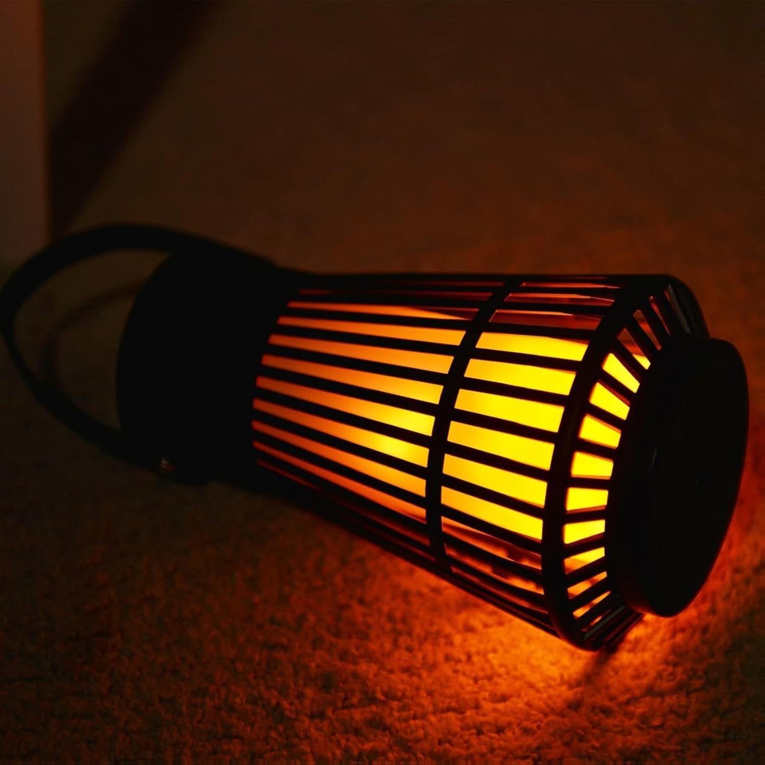 Outdoor Bluetooth Speaker with Flame Atmosphere, Led Waterproof Wireless Torch