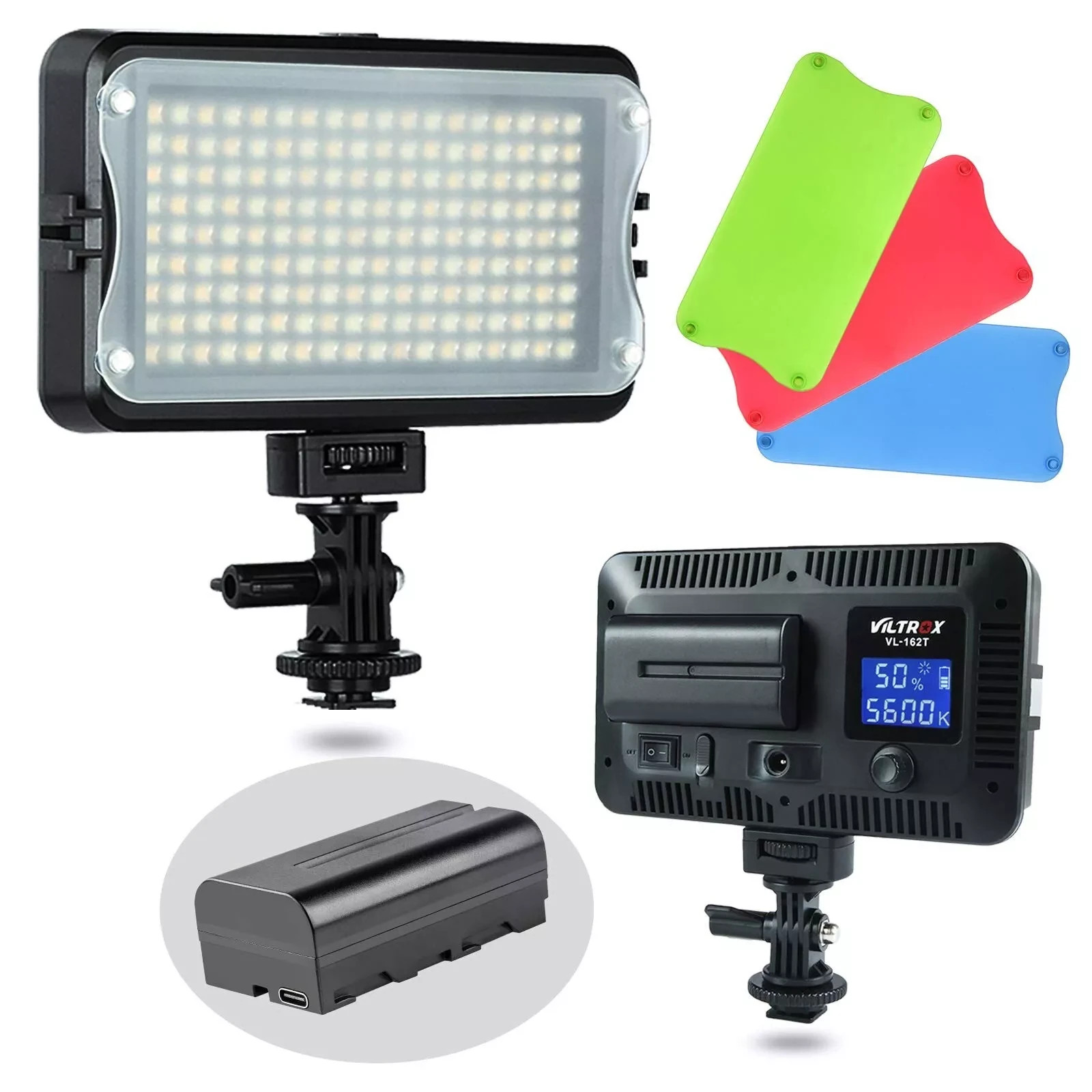 VL-162T CRI95+ LED Video Light, Portable Camera Photo Light Panel Dim...