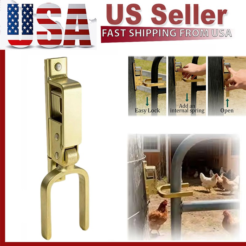 Heavy Duty Instant Locking Gate Latch One-Hand Use for Farm Ranch Backyard