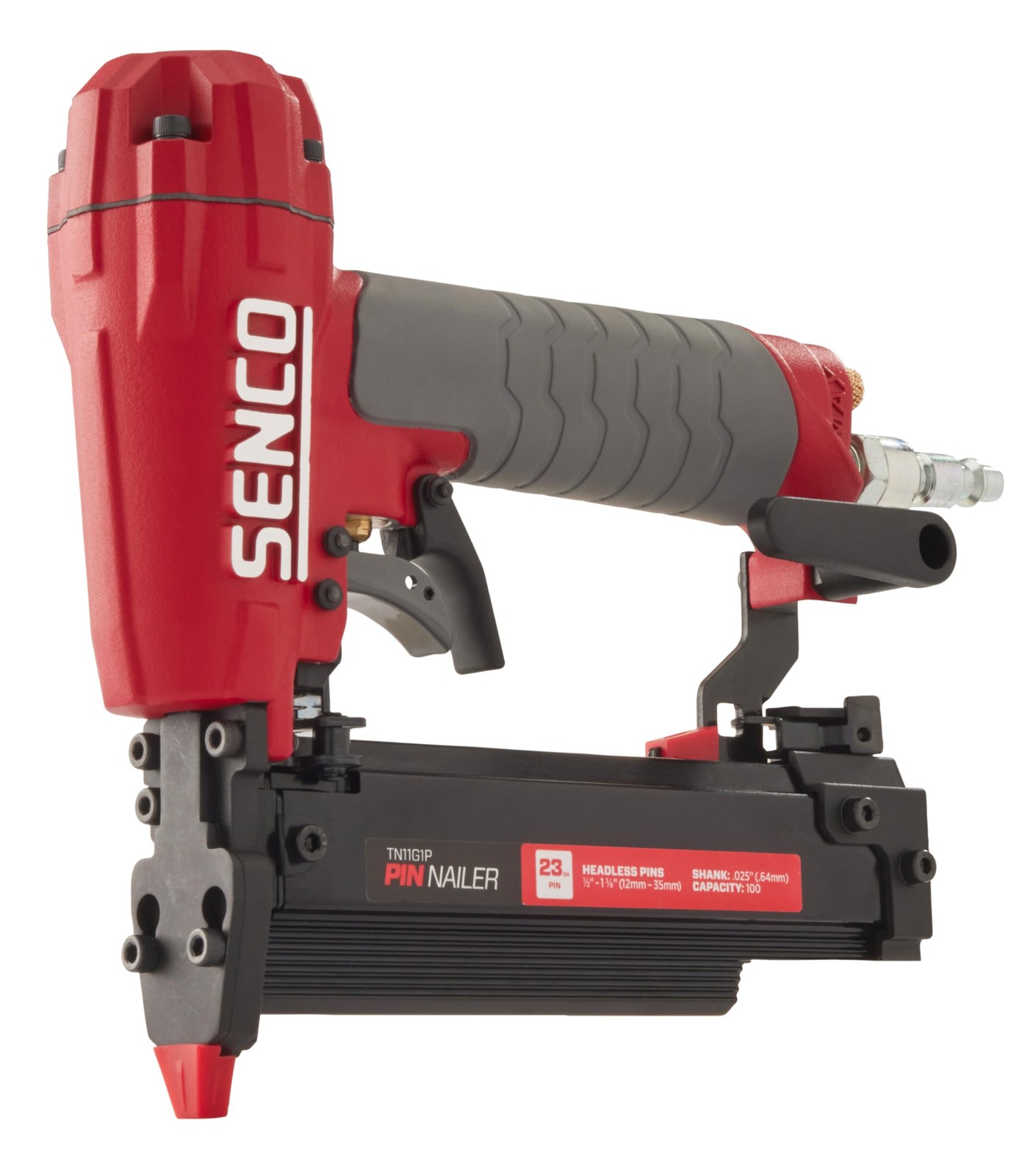 SENCO TN11G1P 1-3/8 Inch 23 Gauge Pneumatic Pin Nailer, Air Nailer Red