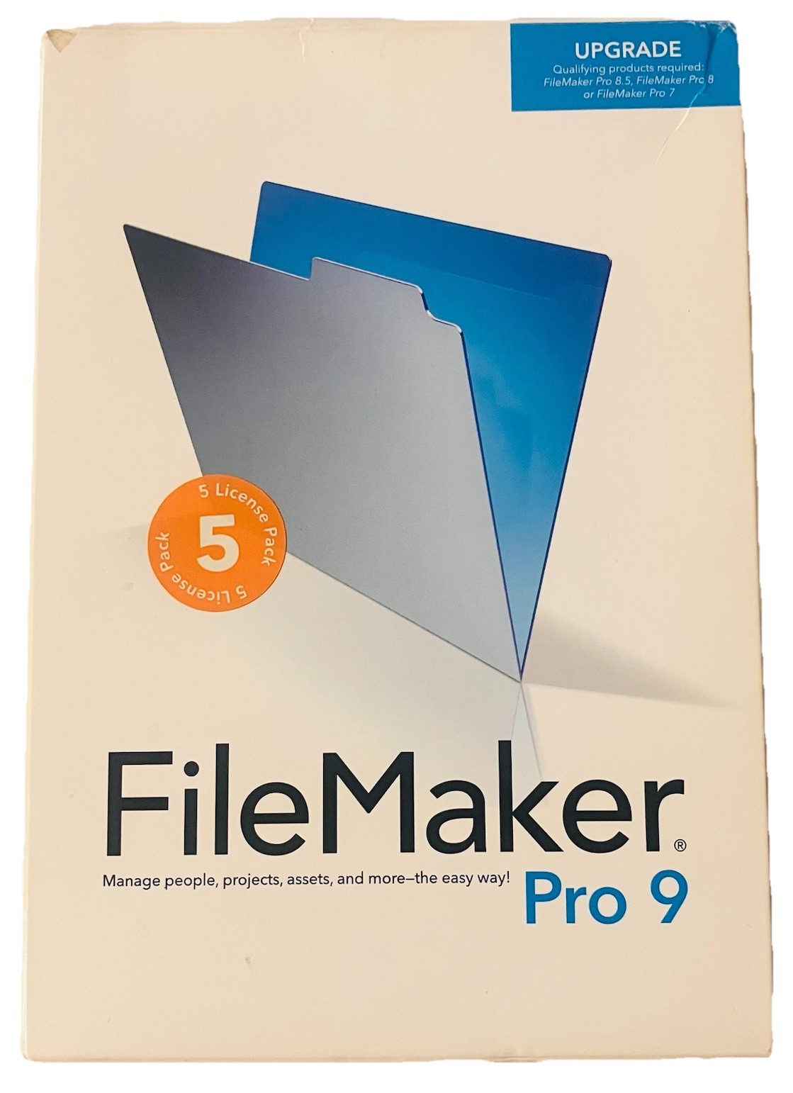 FileMaker Pro 9 Upgrade 5-User License 2-Disc Box Set Mac Windows Database